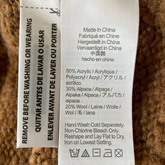 J. Crew Alpaca Blend Tan Button Shoulder Sweater Medium - Picture 7 of 7